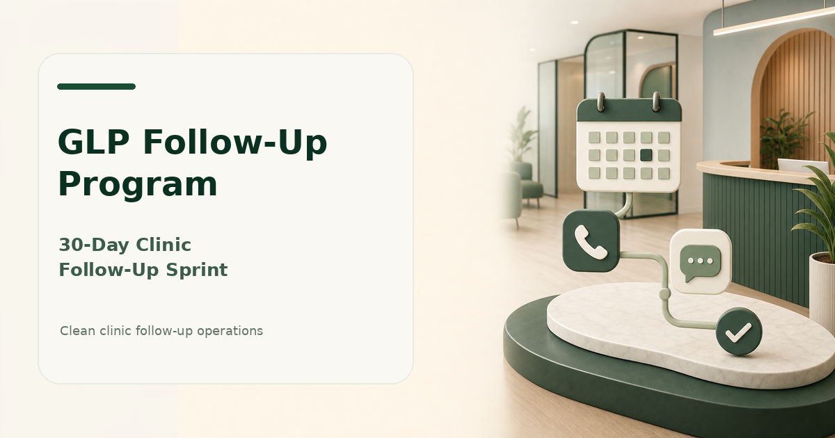 GLP Revenue Recovery Desk — 30-day clinic recovery desk product visual.
